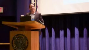 Professor Marc Howard introduced Heather Ann Thompson.