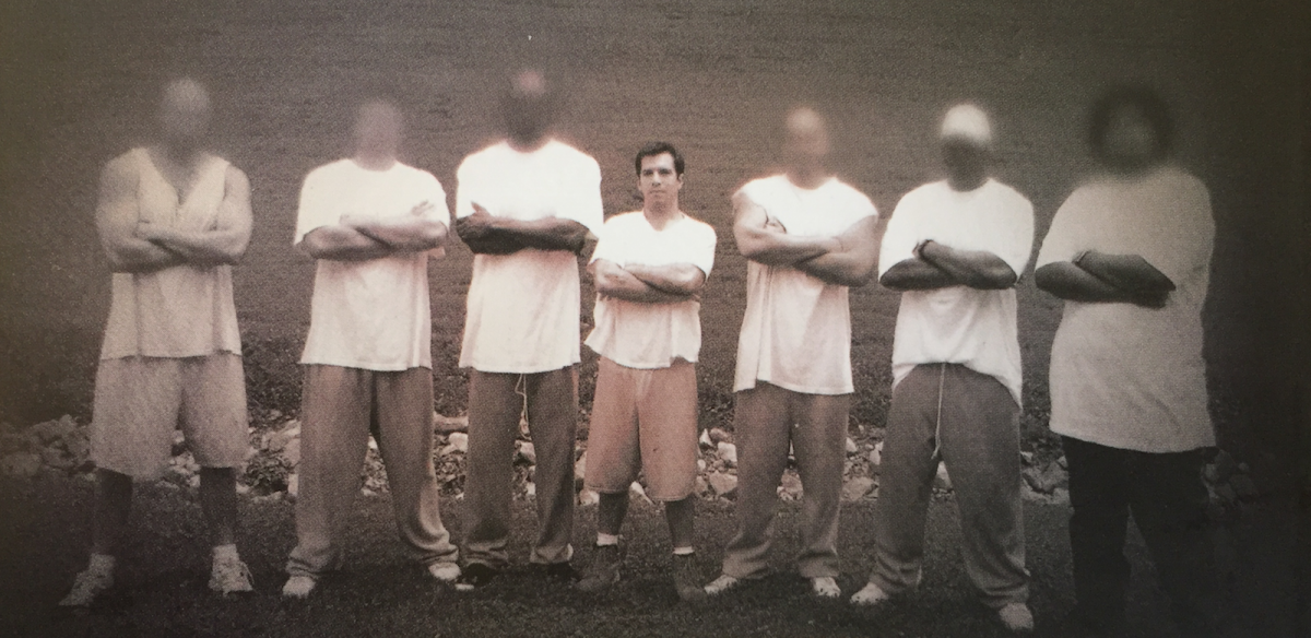 Photo of Jeff Smith and the "Warehouse Crew" - his co-workers at the loading dock at the Manchester Federal Correctional Institution in rural Kentucky