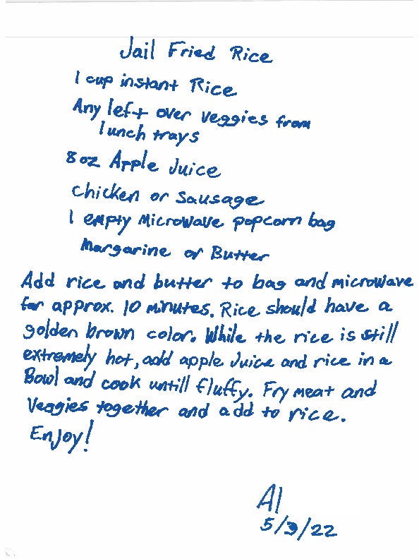A recipe for jail fried rice